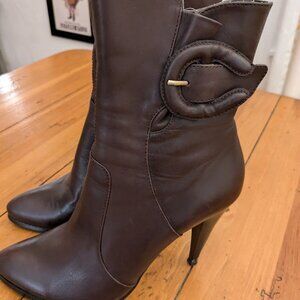 Chocolate brown RSVP boots w/ 4 inch heel